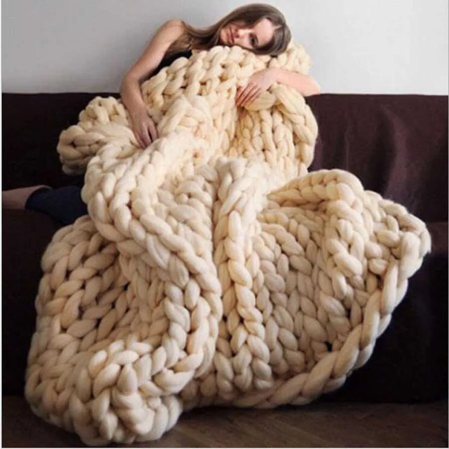 Chunky Merino Wool Blanket