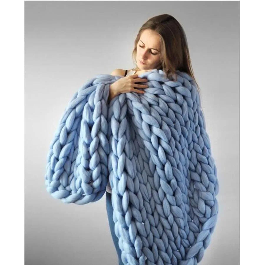 Chunky Merino Wool Blanket