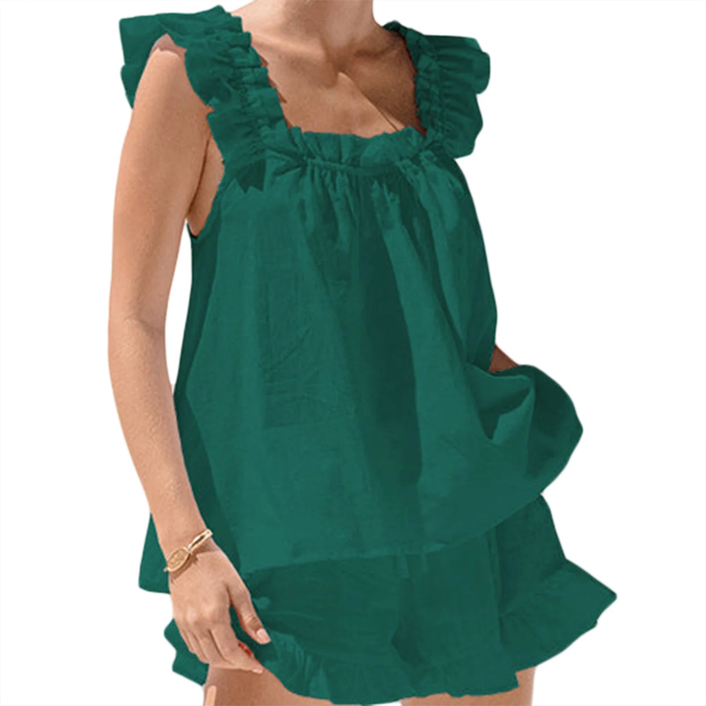 Sky Blue Ruffle Lounge Set